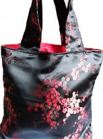 Chinese cherry blossom black red bucket tote bag.jpg